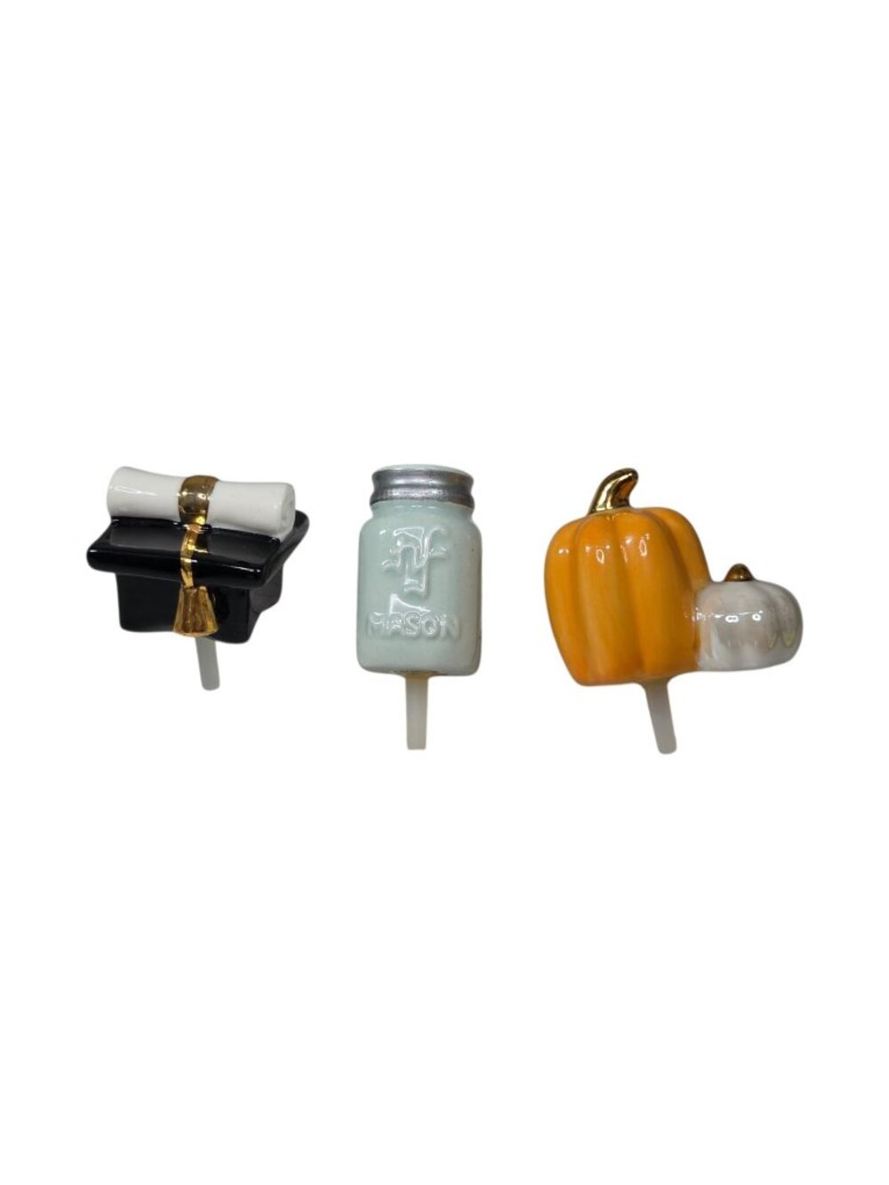 Nora Fleming Mini Lot of 3 You're A Mason Jar Pumpkin Spice Graduation Cap